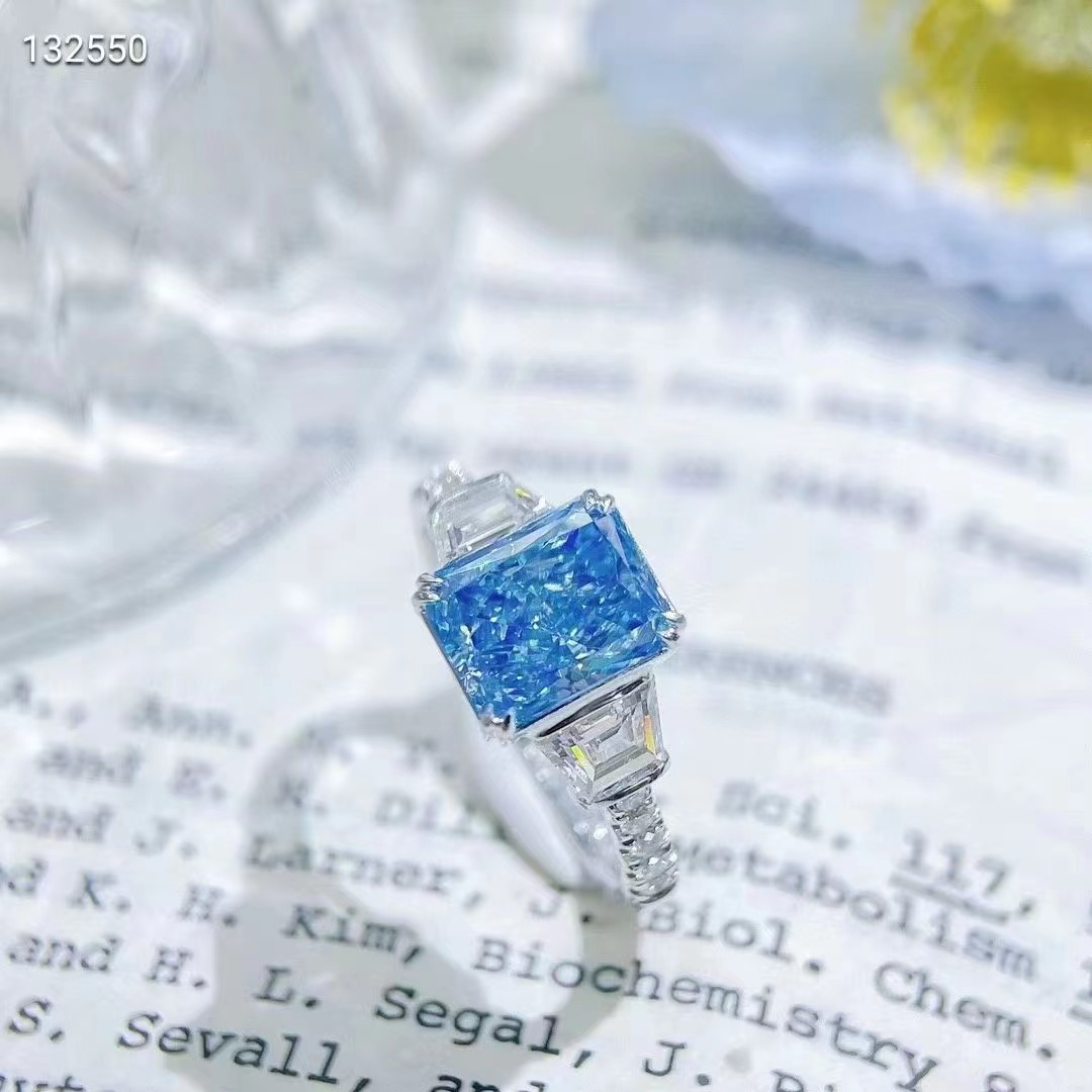 2.05CT VS Natural Fancy Vivid Blue Diamond Ring In 18K Gold – Certified ...