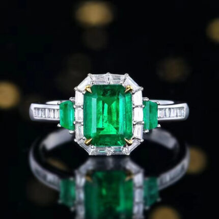 1.08CT Natural Zambian Emerald Ring