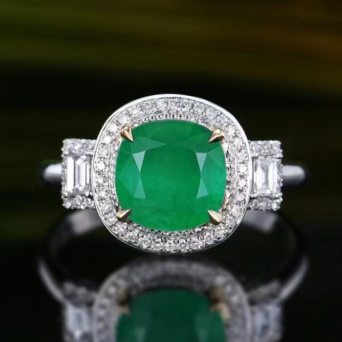 1.7CT Natural Zambian Emerald Ring