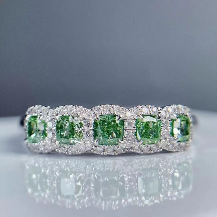 Natural Fancy Green Diamond Ring