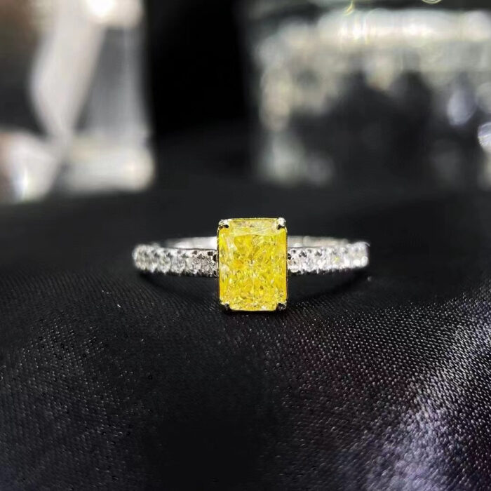 1CT Natural Fancy Yellow Diamond Ring