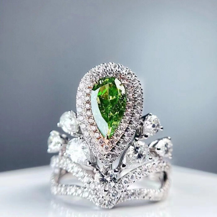 GIA 1.03CT Fancy Green Diamond Ring