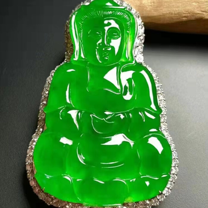 Imperial Green Jade Buddha Pendant