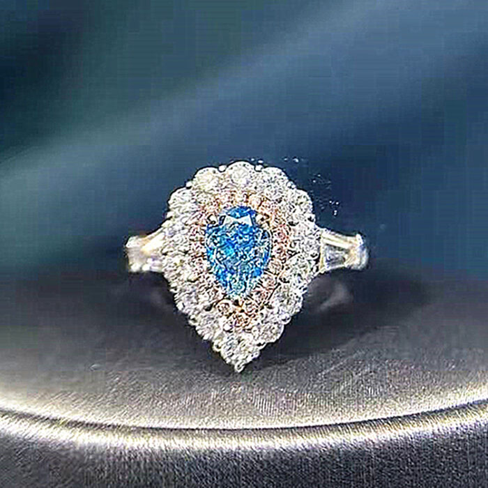 Natural Fancy Blue Diamond Engagement Ring