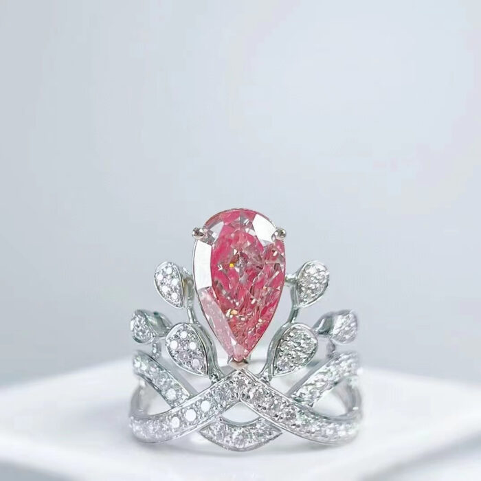 2CT Natural Fancy Pink Diamond Ring