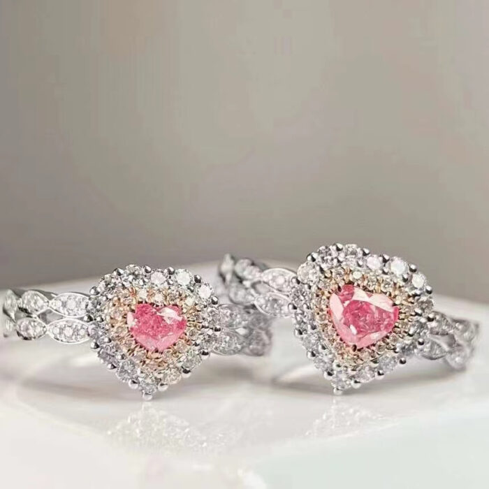 Natural Fancy Pink Diamond Engagement Ring