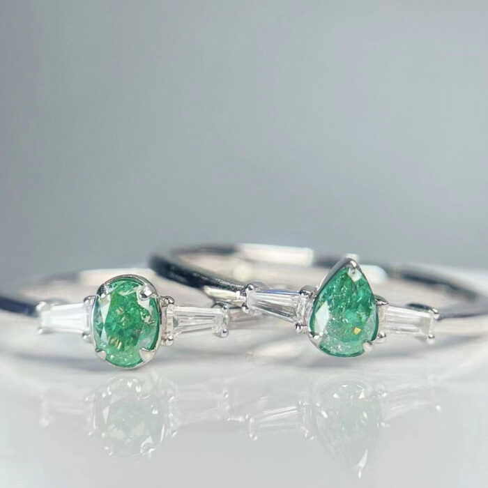 Natural Fancy Green Diamond Ring