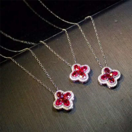 Ruby Diamond Pendant Necklace