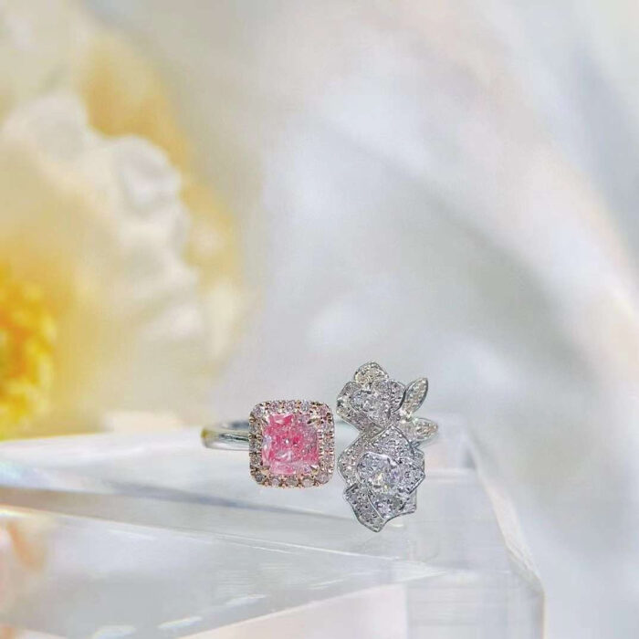 Natural Fancy Pink Diamond Engagement Ring