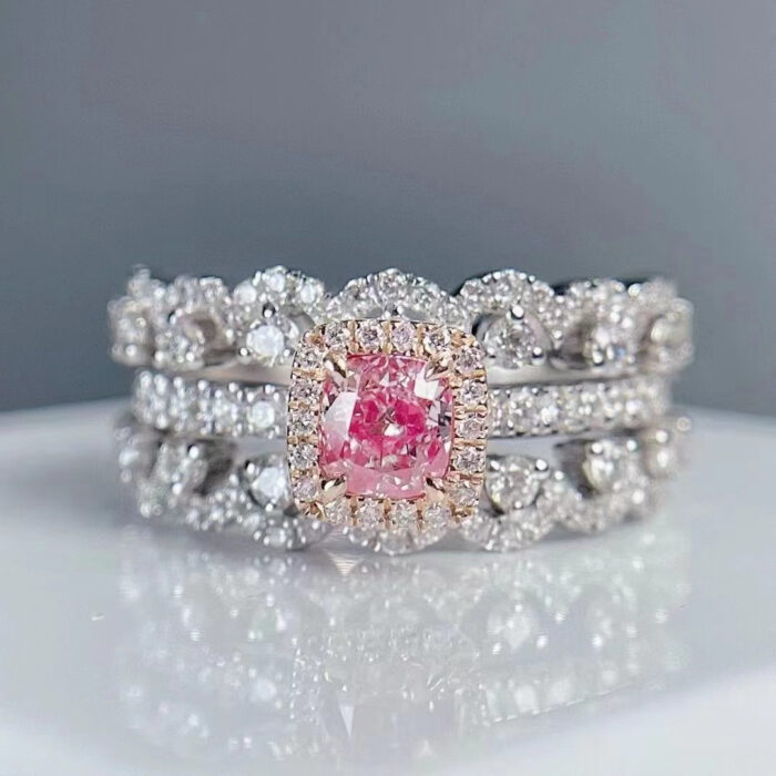 GIA Natural Fancy Pink Diamond Engagement Ring