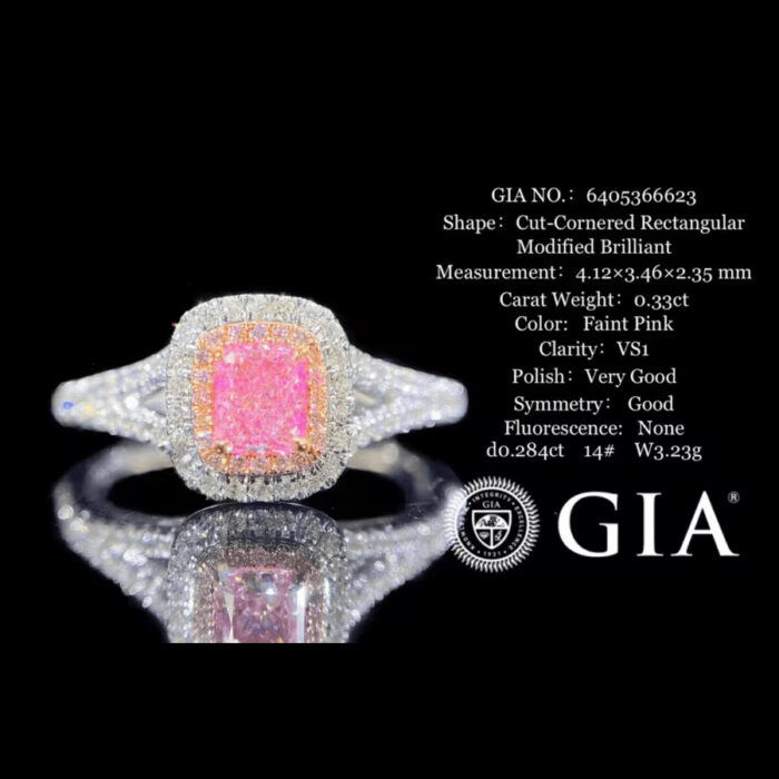 GIA 0.33ct Natural Fancy Pink Diamond Ring