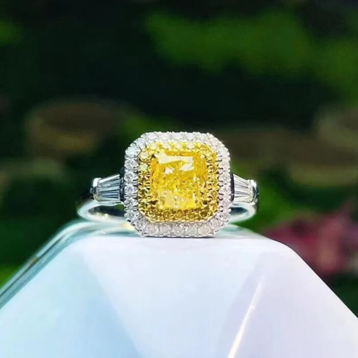 Natural Fancy Yellow Diamond Engagement Ring