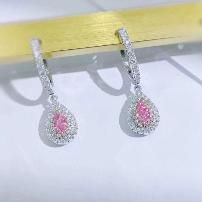 Natural Pink Diamond Earring