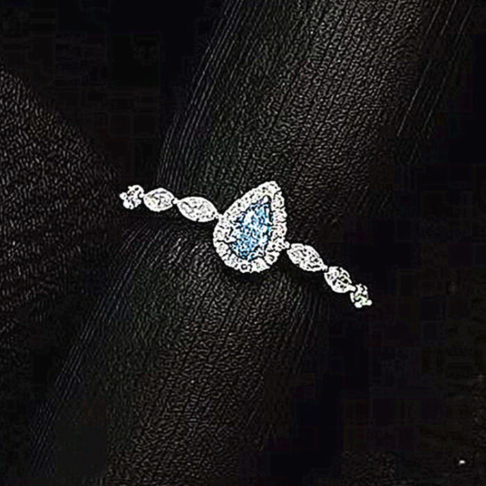 Natural Blue Diamond Ring