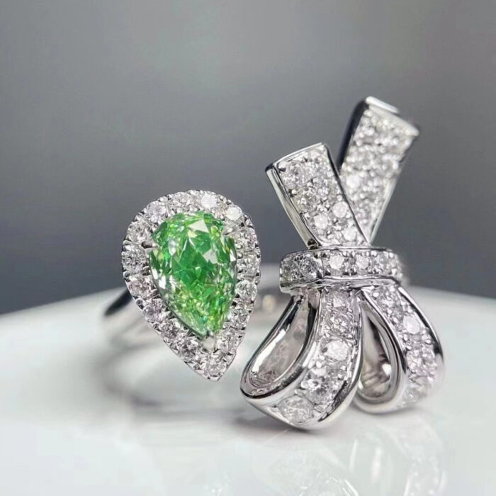 Natural Green Diamond engagement Ring