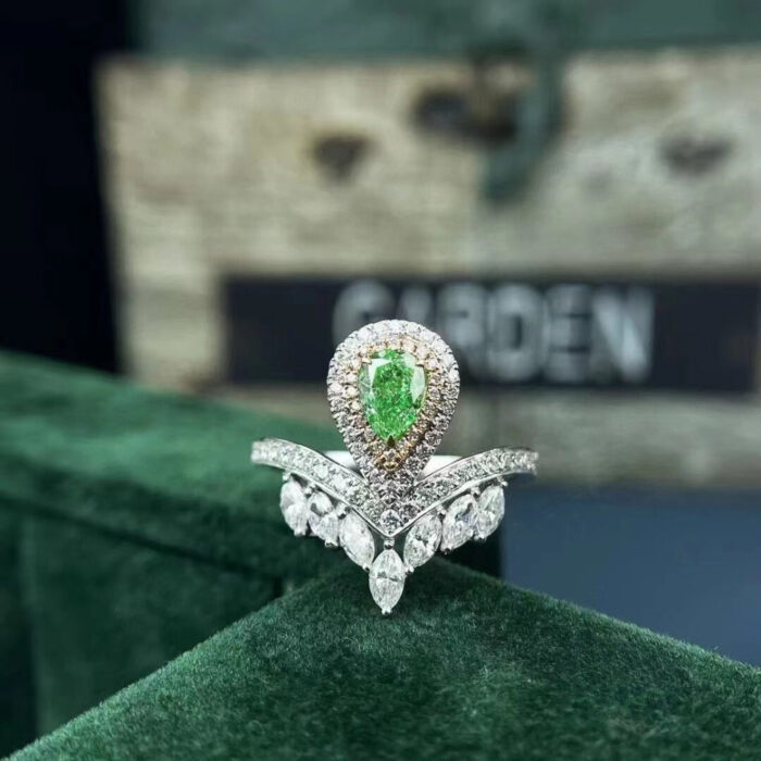 Natural Green Diamond Ring