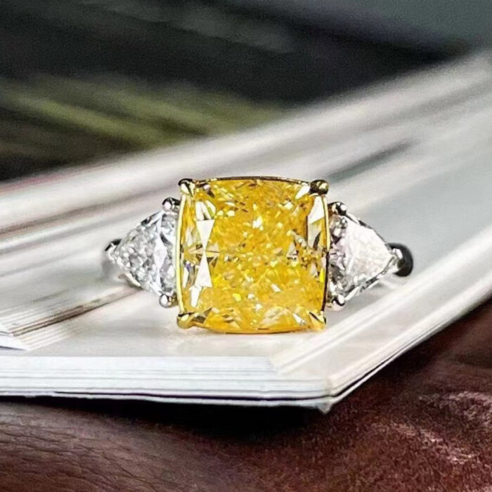 5CT Natural Yellow Diamond Ring