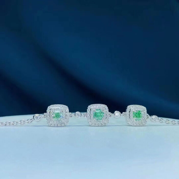 Natural Green Diamond Bracelet