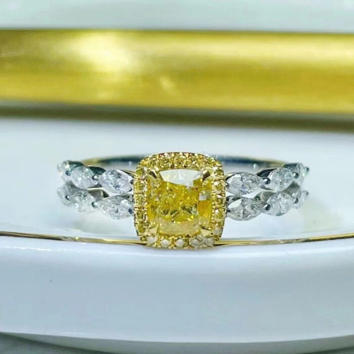 Natural Fancy Yellow Diamond Engagement Ring