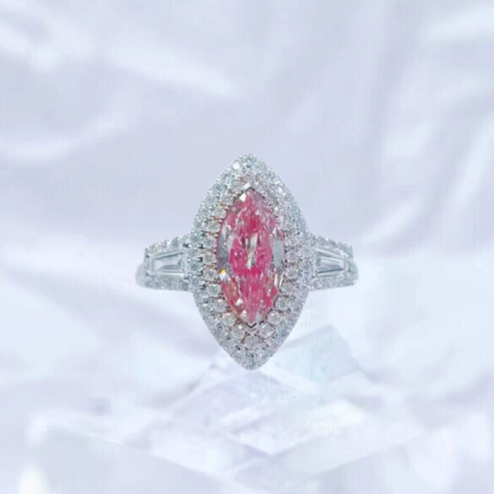 1CT Natural Fancy Pink Diamond Engagement Ring