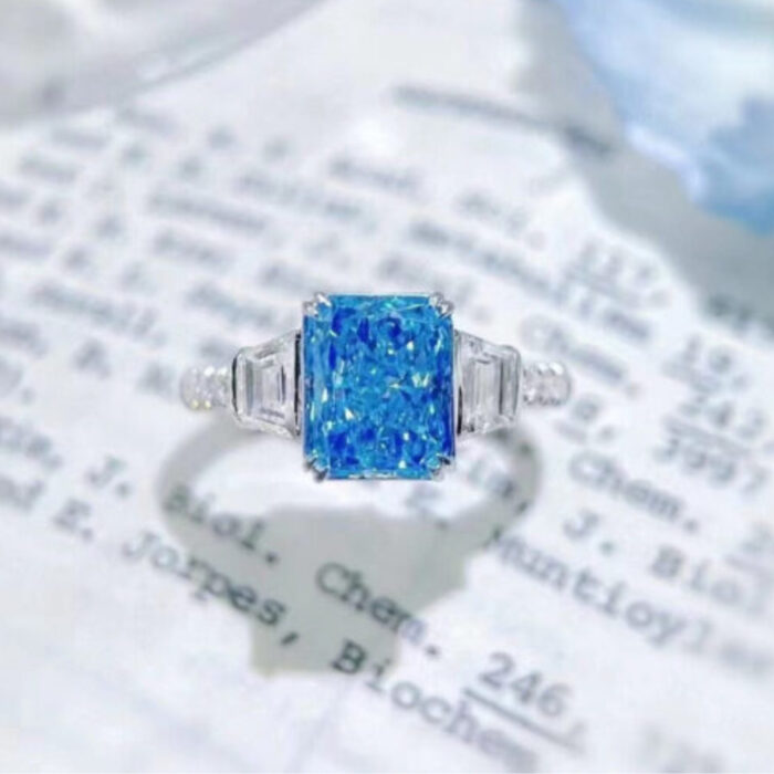 Natural Fancy Blue Diamond Ring