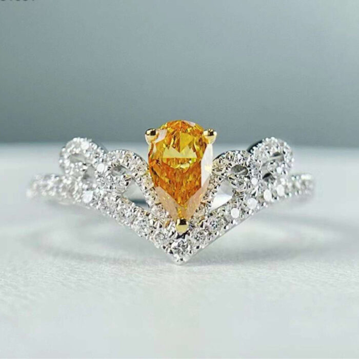 Natural Orange Diamond Ring