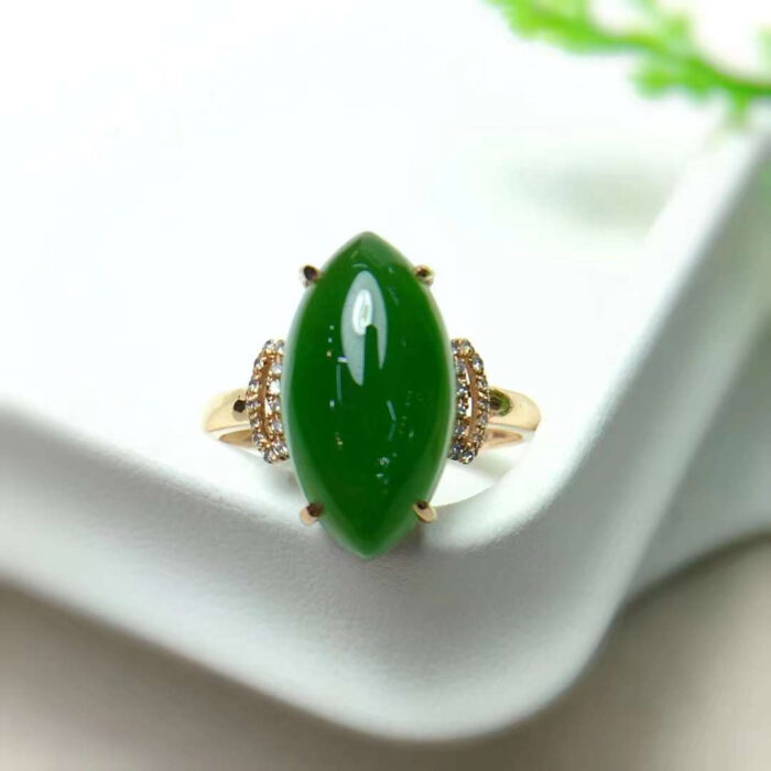 Green Jade Jadeite Diamond Ring